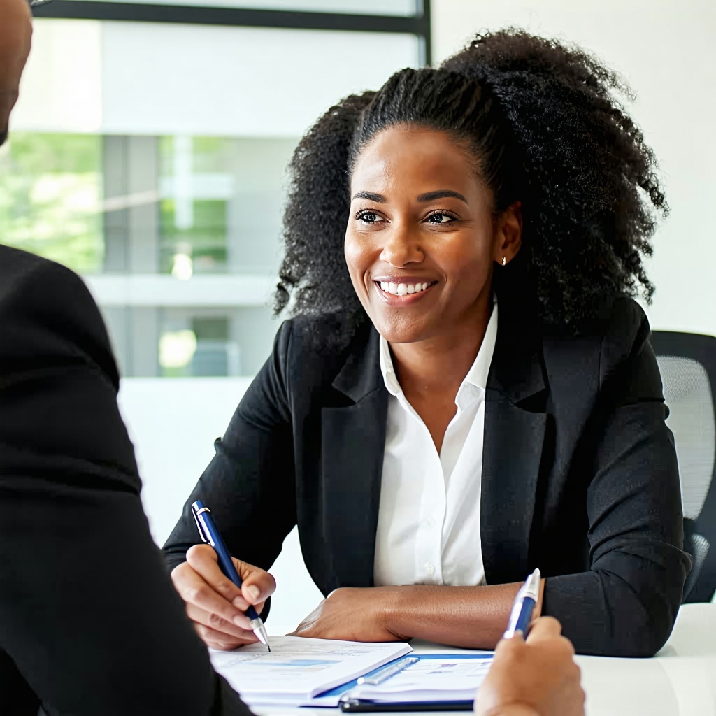 black business owner meeting woman accountant-1